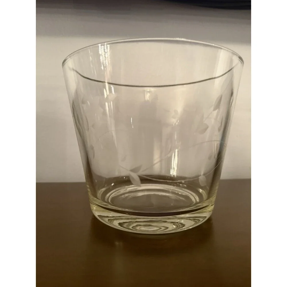 Vintage Princess House Heritage Crystal Ice Bucket Etched Flowers